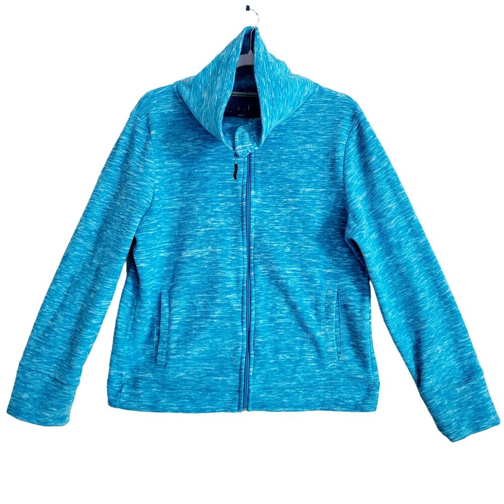Calvin Klein Performance Light Blue Fleece Full Zip Sweater Jacket Women’s Sz L